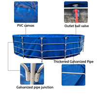 Keyubo 4000L – Bassin rond écologique en bâche HDPE/PVC bleue pour l'aquaculture (poissons et crevettes) – Fabrication chinoise