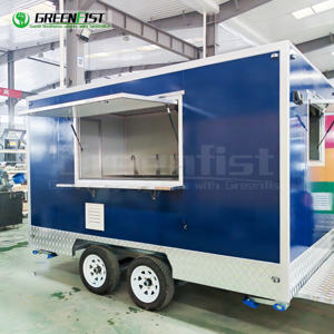 13ft Blue Snack Machines camión de comida Concesión móvil Camper de recogida de comida rápida Remolque de comida a la venta - Product Image 1