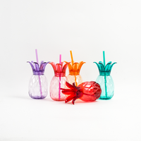 Gobelet portable lumineux transparent de 350 ml pour enfants, en plastique, avec paille, pour eau, jus et lait