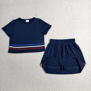 Conjuntos de Ropa de Verano para Bebés y Niñas, Camisetas de Manga Corta a Rayas, Faldas y Pantalones Cortos - Product Image 5