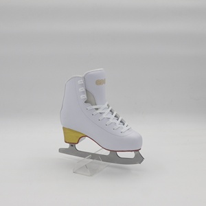 Junran Elegant <strong>Ice</strong> <strong>Skates</strong> for Unisex Featuring a Charming Floral Pattern and Vibrant <strong>White</strong> Laces with Stainless Steel Blade - Product Image 1