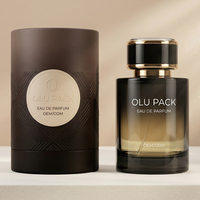 Flacons de parfum vides personnalisés de 50 ml et 100 ml, flacon de parfum noir de luxe, flacon de parfum cylindrique en verre avec boîte