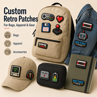 Patch en PVC souple Rétro Arcade Gamer, motif Joystick, Cassette, Pixel, Cœur, Badge en caoutchouc pour sacs