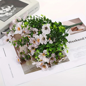 Coloré mélange marguerite planteur pour extérieur printemps et été décor fleurs artificielles Faux arbustes soyeux Durable pour balcon cour décor - Product Image 4