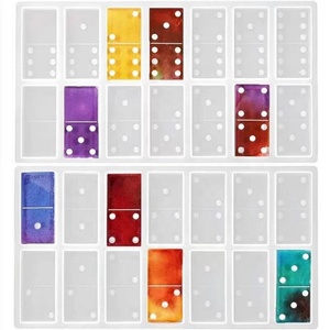 Moldes de silicona para juegos de resina y manualidades de bricolaje, caja de almacenamiento de epoxi de cristal dominó, bolsa, herramientas empaquetadas, fabricación de dominó propio personalizado - Product Image 3