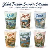 Mug à café en céramique souvenir touristique du Chili, impression intégrale, design Statue Moai de l'Île de Pâques, sans BPA, sans danger pour les aliments, pour la vente en gros OEM/ODM