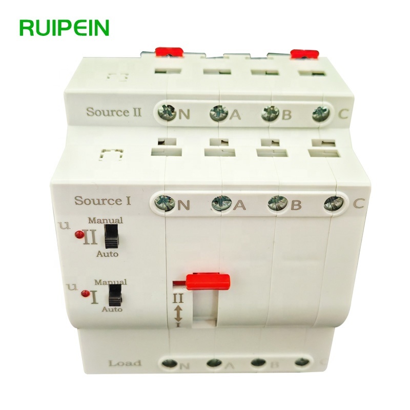 RUIPEIN MATS-4P <strong>4</strong>-<strong>Pole</strong> Dual Power <strong>Automatic</strong> <strong>Transfer</strong> <strong>Switch</strong> PC Material Stable Millisecond Level Switching 380V 63A IP27 Factory
