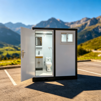 Toilettes mobiles préfabriquées en acier robuste avec lavabo pour parcs publics et installations municipales