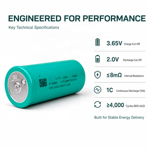 <span class=keywords><strong>Batterie</strong></span> LiFePO4 cylindrique 3.2V 15Ah 4680, 4000 cycles, 335g <span class=keywords><strong>pour</strong></span> pack DIY 72V, vélo électrique, outil électrique, stockage portable, USA - Product Image 3