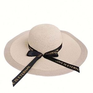 Chapeaux de plage Panama vietnamiens en paille, surdimensionnés, pliables, pour l'extérieur, avec logo personnalisé, pour femmes et enfants - Product Image 3