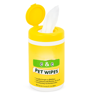 80 lingettes humides sans alcool pour le corps, les poils et les pattes des animaux de compagnie, en boîte - Product Image 2
