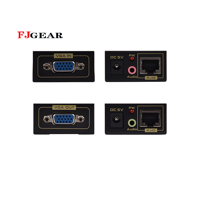 FJGEAR Factory Audio and Video 1080P signal VGA Extender 100m Vga Extender Cat5 Vga Extender Usb