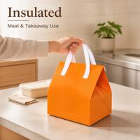 Sac isotherme personnalisé à 3 couches en non-tissé avec doublure en aluminium, réutilisable pour la livraison de nourriture et les plats à emporter