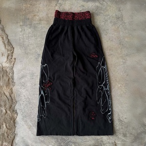 <span class=keywords><strong>Pantaloni</strong></span> Larghi da Uomo Personalizzati con Stampa Leopardata Rossa, Effetto Tatuaggio, Stile Streetwear, Doppio Elastico in Vita - Product Image 3