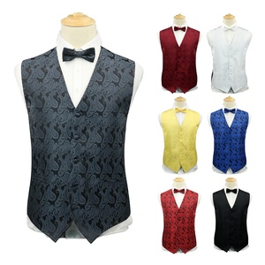 Ensemble <span class=keywords><strong>gilet</strong></span> et nœud papillon <span class=keywords><strong>pour</strong></span> <span class=keywords><strong>homme</strong></span> de haute qualité, prêt à être expédié, motif jacquard floral Paisley, <span class=keywords><strong>gilet</strong></span> formel <span class=keywords><strong>pour</strong></span> <span class=keywords><strong>costume</strong></span> ou smoking - Product Image 2