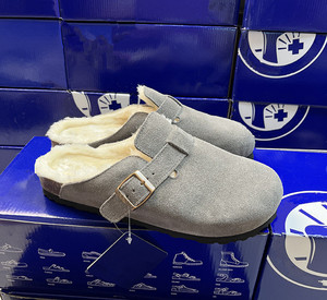 Birkenstocks Alemania importó <span class=keywords><strong>Boston</strong></span> <span class=keywords><strong>Clog</strong></span> Summer Flat Shoes Black Brown Toe Woven Leather con suela blanda Slip-on Fashion Trend - Product Image 1