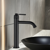 Robinet de lavabo haut de gamme moderne en laiton brossé doré, mitigeur de salle de bain à poignée unique, montage mural, fabrication OEM