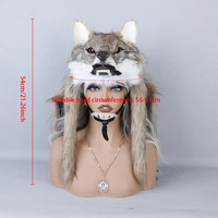 Coiffe unisexe en fausse fourrure tête de loup, thème animal tendance, pour Noël, carnaval, cosplay, spectacle, danse, accessoires de fête