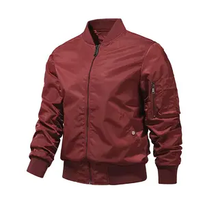 Logo personnalisé Automne Hommes Pilote MA1 Manteau Vol Baseball Vestes Outwear Vert Pilote Biker Blouson Bomber