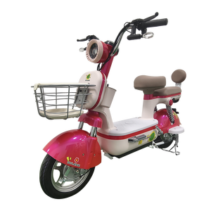Bicicleta Eléctrica Urbana Rosa con Motor de 500W, Batería de Litio de 48V, Canasta Delantera y Respaldo - Product Image 3