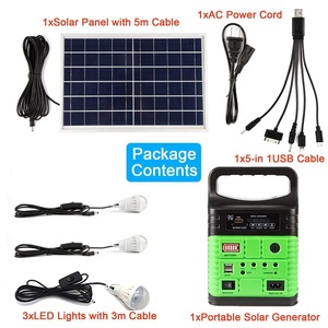 Station d'alimentation solaire portable, kit d'urgence, batterie lithium-ion, radio solaire de camping alimentée par l'énergie solaire, lampe torche - Product Image 4