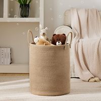 Panier à linge et panier pour chambre d'enfant pliable en corde de jute tressée à la main de 58 L, design moderne et élégant, respectueux de l'environnement