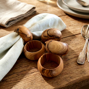 Anillos de Servilleta de Madera Modernos y Elegantes, Decoración Ecológica para Bodas, Juego de Vajilla Pulida para Mesa - Product Image 1