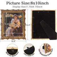 Cadre photo vintage baroque orné DX Designs 5x7 8x10 pouces, en résine or antique/noir, pour affichage mural et sur table