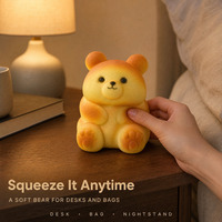 Jouet anti-stress en PU à remontée lente, ours assis mignon en forme de pain, 12 cm, jouet à presser en forme de gâteau d'ours pour enfants, cadeau