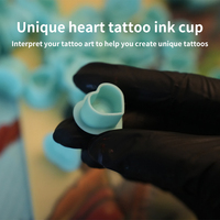 Vasos de Silicona Desechables Coloridos para Tinta de Tatuaje, 200 Unidades por Paquete, en Forma de Corazón, para Artistas del Tatuaje
