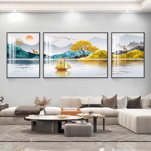 Ensemble de 3 pièces de luxe moderne nordique, art mural abstrait sur mesure, porcelaine cristalline, pour salon, <span class=keywords><strong>chambre</strong></span> à coucher, art déco - Product Image 5