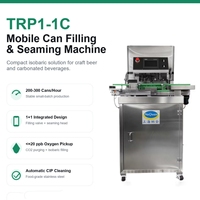 Machine de Scellage Mobile Entièrement Automatique en Acier Inoxydable 304 Certifiée CE, Moteur PLC, Rouleaux Revêtus de Titane pour Eau Pure et Bière