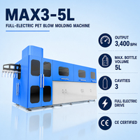 Machine de soufflage par étirage pour PET, 3 cavités, 5L, entièrement électrique, 3400 bouteilles par heure, CE, pour usine de bouteilles d'eau minérale et d'huile