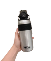 Grande bouteille d'eau isotherme en acier inoxydable avec paille – Finition mate, couvercle et paille anti-fuite, cadeau personnalisable