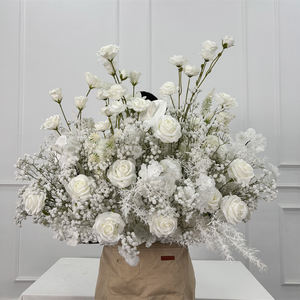 Caminos de Mesa de Seda Artificial de Alta Calidad Personalizados para Bodas y Día de la Madre, Flores Blancas de Alta Simulación - Product Image 3