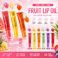 OEM ODM OBM Private Label 24 stuks Hydraterende Hartvormig Liefdesdesign Nieuwe Fruit Charm Transparante Kleurloze Lip Olie