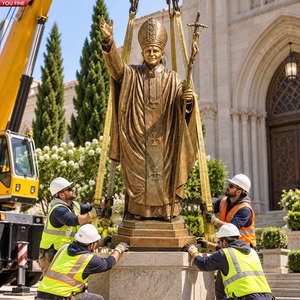 YOUFINE - Estatua de Bronce de Tamaño Real del Papa Juan Pablo II, Figura Religiosa Fundida a Mano, Escultura para Decoración de Jardín, Iglesia o Paisaje Exterior - Product Image 5