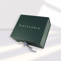 Cajas de Regalo Rígidas Magnéticas de Lujo Personalizadas en Verde Mate, Juego de Cajas para Prendas