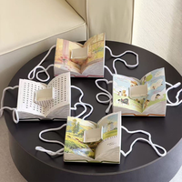 Caixa de Flores em Forma de Livro com Alça de Corda, Vaso de Flores Estilo Livro, Caixa de Presente para Floristas por Atacado