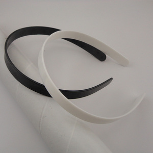 <span class=keywords><strong>Serre</strong></span>-têtes en plastique blanc et noir de 14 mm à surface plate sans dents pour accessoires capillaires DIY pour femmes, cerceaux à cheveux simples - Product Image 2
