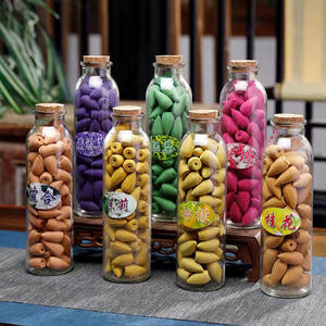 Ywbeyond 60-65 pz bottiglia di vetro color profumo sandalo Agarwood assenzio lavanda fragranza <span class=keywords><strong>cascata</strong></span> riflusso cono <span class=keywords><strong>incenso</strong></span> cono - Product Image 1