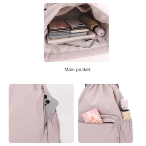 Wholesale Custom 600D Polyester <b>Drawstring</b> <b>Backpack</b> Fashionable Waterproof Sports Gym Sack with Side Pocket for Men and Women - Product Image 3