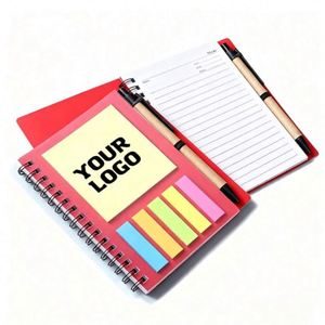 Wholesale A6 Cover Spiral Notebook Sticky Notes Logo Kraft <b>Notepad</b> With Pen for Sale Custom Promotional Gifts - Product Image 1