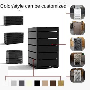 אשפה חיצוני פלדה יכול אחסון פח אשפה גינה כיסוי פח חיצוני גלגלים מסכל גלגלים עם 2 <span class=keywords><strong>bin</strong></span> - Product Image 5