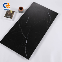 Carreaux de porcelaine en marbre Nero Marquina 600x600mm - Design moderne antibactérien pour les murs et les bordures de salles de bain et de villas