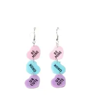 1 paar Valentijn Dangle Oorbellen Acryl Hart Mode-sieraden voor vakantie verjaardagscadeau