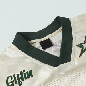 Maillot de hockey Boxy personnalisé Maillot en maille de football américain vierge vintage imprimé surdimensionné - Product Image 5