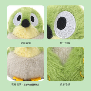 Adorable <span class=keywords><strong>petit</strong></span> oiseau en peluche vert foncé à yeux blancs en polyester, coussin câlin pour dormir, <span class=keywords><strong>petit</strong></span> cadeau pour filles - Product Image 3