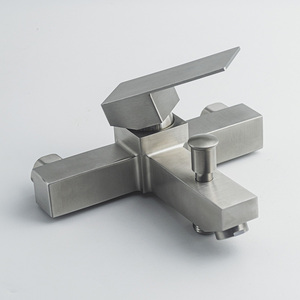 Wall Mounted Bathtub <strong>Shower</strong> Set With Hand <strong>Shower</strong> Stainless Steel <strong>Hose</strong> Adjustable Sliding Bar - Product Image 2