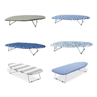 Planche à repasser pliable réglable en métal avec plateau de rangement pour la maison, l'hôtel et la salle de bain